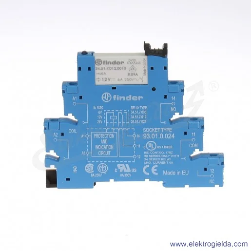 Przekaźnik elektromechaniczny 34.51.7.012.0010 1P 12V DC przełączny do gniazd i obwodów drukowanych Przekaźnik elektromechaniczny 34.51.7.012.0010 1P 12V DC przełączny do gniazd i obwodów drukowanych