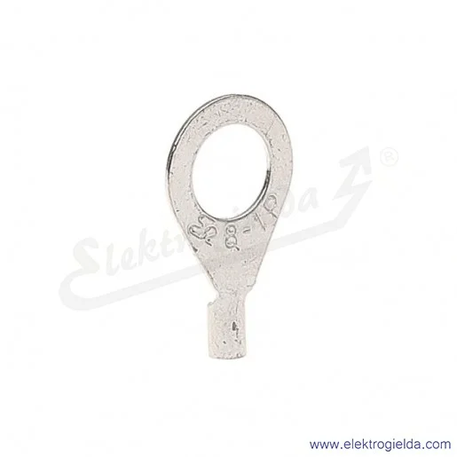 Końcówka oczkowa 1/8 wykonana z blachy miedzianej cynowanej galwanicznie Końcówka oczkowa 1/8 wykonana z blachy miedzianej cynowanej galwanicznie