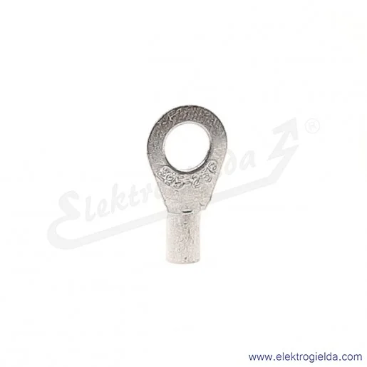 Końcówka oczkowa 2,5/5 wykonana z blachy miedzianej cynowanej galwanicznie Końcówka oczkowa 2,5/5 wykonana z blachy miedzianej cynowanej galwanicznie