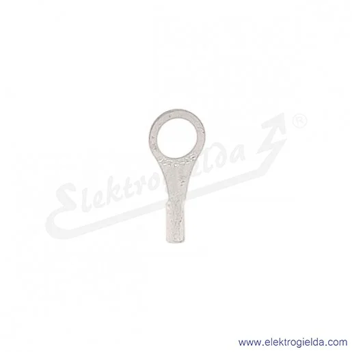 Końcówka oczkowa 2,5/6 wykonana z blachy miedzianej cynowanej galwanicznie Końcówka oczkowa 2,5/6 wykonana z blachy miedzianej cynowanej galwanicznie