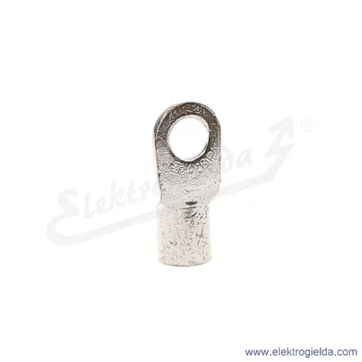 Końcówka oczkowa 6/4 wykonana z blachy miedzianej cynowanej galwanicznie Końcówka oczkowa 6/4 wykonana z blachy miedzianej cynowanej galwanicznie
