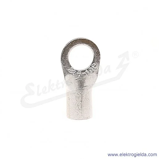 Końcówka oczkowa 6/5 wykonana z blachy miedzianej cynowanej galwanicznie Końcówka oczkowa 6/5 wykonana z blachy miedzianej cynowanej galwanicznie