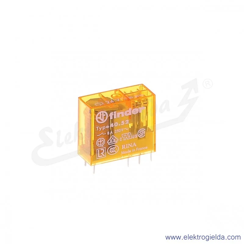 Przekaźnik elektromagnetyczny 40.52.8.024.0000 2P 24V AC Przekaźnik elektromagnetyczny 40.52.8.024.0000 2P 24V AC