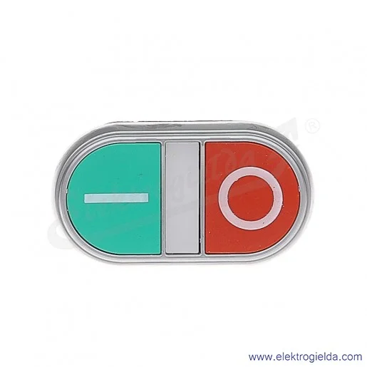 Przycisk główka LPCBL7123 dwuklawiszowy zielono-czerwony z podświetlanym wskaźnikiem, z symbolami I/0, 2 kryte , samoczynny powr Przycisk główka LPCBL7123 dwuklawiszowy zielono-czerwony z podświetlanym wskaźnikiem, z symbolami I/0, 2 kryte , samoczynny powr