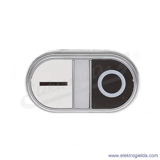 Przycisk główka LPC BL7124 dwuklawiszowy biało-czarny z nadrukiem I/0 z podświetlanym wskaźnikiem, 2 kryte, samoczynny powrót Przycisk główka LPC BL7124 dwuklawiszowy biało-czarny z nadrukiem I/0 z podświetlanym wskaźnikiem, 2 kryte, samoczynny powrót