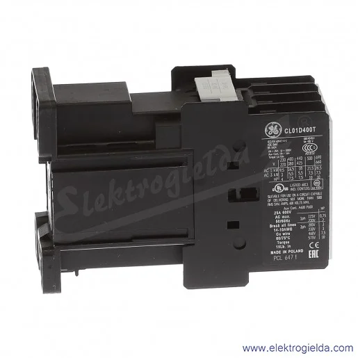 Stycznik CL01D400TD 24V DC, 5,5KW/400V AC-3, 25A AC-1, 4-polowy Stycznik CL01D400TD 24V DC, 5,5KW/400V AC-3, 25A AC-1, 4-polowy