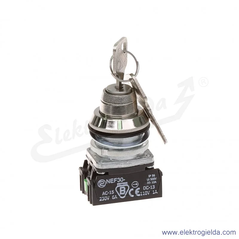 Przełącznik kluczykowy NEF30 BXY 0-1 stabilny 30mm 1NO+1NC Przełącznik kluczykowy NEF30 BXY 0-1 stabilny 30mm 1NO+1NC