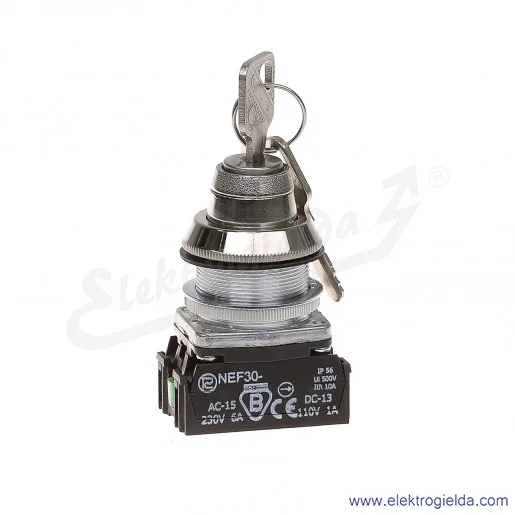 Przełącznik kluczykowy NEF30 BXY 0-1 stabilny 30mm 1NO+1NC Przełącznik kluczykowy NEF30 BXY 0-1 stabilny 30mm 1NO+1NC