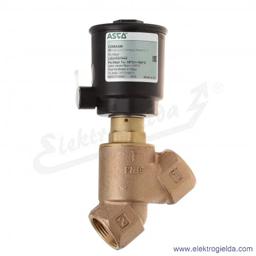 E290A386 zawór pneumatyczny 2/2 NC G1 0-6 bar, korpus mosiężny, gwint wewnętrzny 1 cal E290A386 zawór pneumatyczny 2/2 NC G1 0-6 bar, korpus mosiężny, gwint wewnętrzny 1 cal