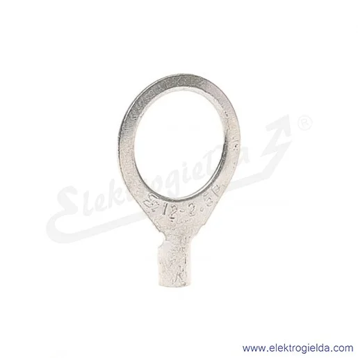 Końcówka oczkowa 2,5/12 wykonana z blachy miedzianej cynowanej galwanicznie Końcówka oczkowa 2,5/12 wykonana z blachy miedzianej cynowanej galwanicznie
