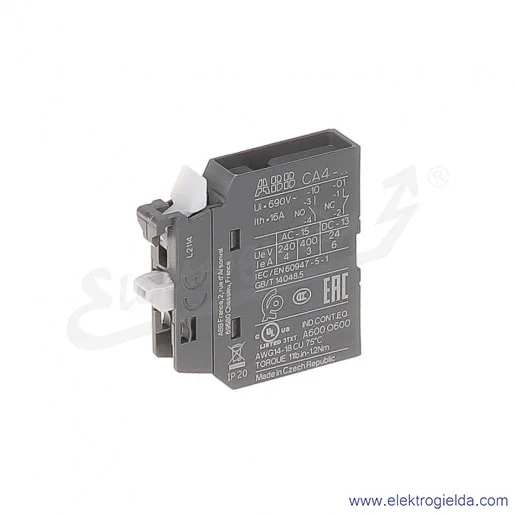 Styk pomocniczy CA4-01 1NC do AF montaż czołowy Styk pomocniczy CA4-01 1NC do AF montaż czołowy