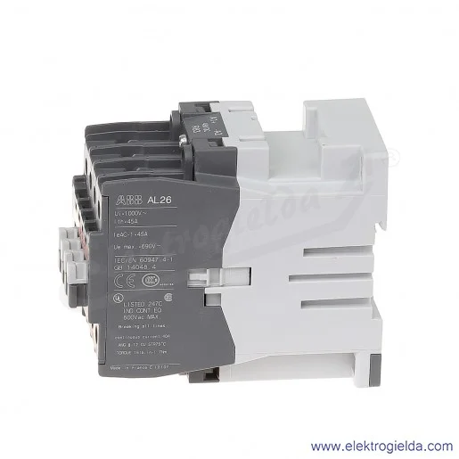 Stycznik AL26-22-00 48V DC, 2NO+2NC, 11KW/400V AC-3, 45A AC-1, 4-polowy Stycznik AL26-22-00 48V DC, 2NO+2NC, 11KW/400V AC-3, 45A AC-1, 4-polowy