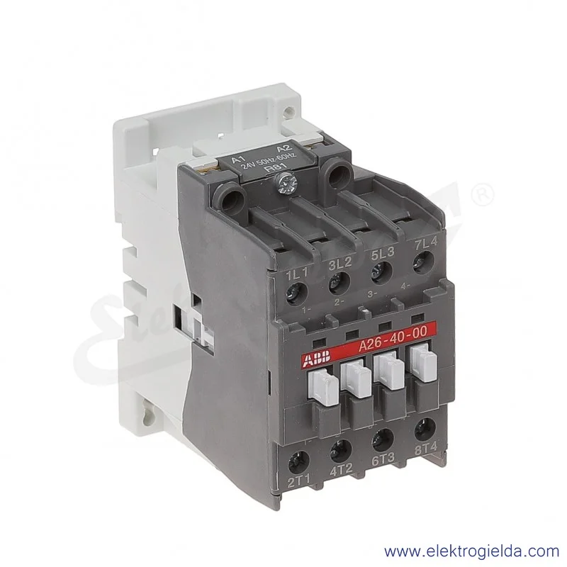 Stycznik A26-40-00 24V AC 50/60 HZ, 11KW/400V AC-3, 45A AC-1, 4-polowy Stycznik A26-40-00 24V AC 50/60 HZ, 11KW/400V AC-3, 45A AC-1, 4-polowy