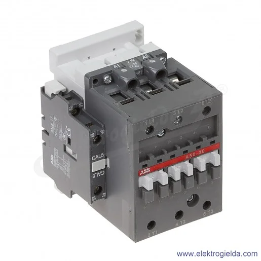 Stycznik A50-30-11 24V AC 50/60 HZ, 1NO+1NC, 22KW/400V AC-3, 100A AC-1, 3-polowy Stycznik A50-30-11 24V AC 50/60 HZ, 1NO+1NC, 22KW/400V AC-3, 100A AC-1, 3-polowy