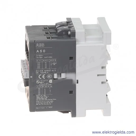 Stycznik A50-30-11 24V AC 50/60 HZ, 1NO+1NC, 22KW/400V AC-3, 100A AC-1, 3-polowy Stycznik A50-30-11 24V AC 50/60 HZ, 1NO+1NC, 22KW/400V AC-3, 100A AC-1, 3-polowy