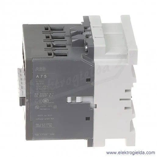 Stycznik A75-22-00 230V AC 50/60 HZ, 2NO+2NC, 37KW/400V AC-3, 125A AC-1, 4-polowy Stycznik A75-22-00 230V AC 50/60 HZ, 2NO+2NC, 37KW/400V AC-3, 125A AC-1, 4-polowy