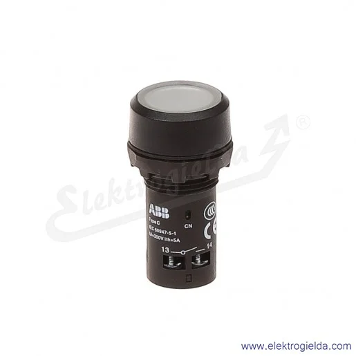 Przycisk CP1-11C-10 płaski podświetlany biały 1NO 24V AC/DC monostabilny Przycisk CP1-11C-10 płaski podświetlany biały 1NO 24V AC/DC monostabilny