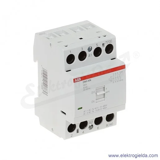 Stycznik modułowy EN40-40N-06 40A 4NO 230V AC/DC sterowanie ręczne/automatyczne Stycznik modułowy EN40-40N-06 40A 4NO 230V AC/DC sterowanie ręczne/automatyczne