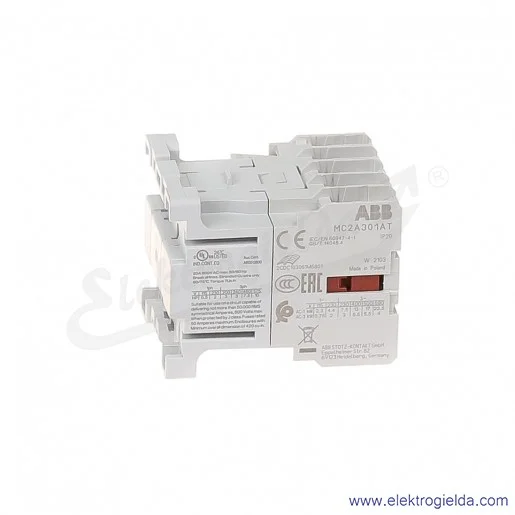 Stycznik MC2A301AT6 230V AC 50/60 HZ, 1NC, 5.5KW/400V AC-3, 20A AC-1, 3-polowy Stycznik MC2A301AT6 230V AC 50/60 HZ, 1NC, 5.5KW/400V AC-3, 20A AC-1, 3-polowy