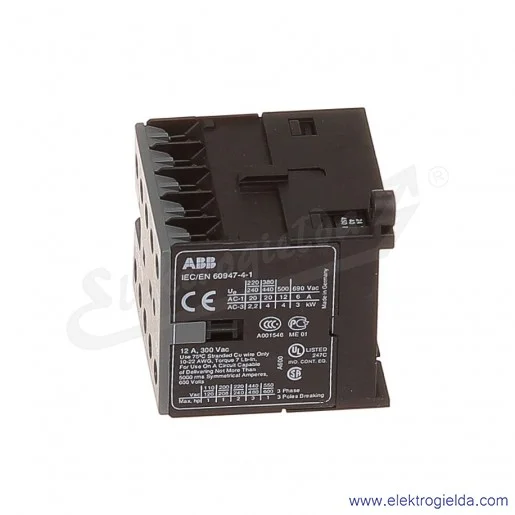 Stycznik B6-30-10-01 24 AC, 1NO, 4KW/400V 12A AC-3, 20A AC-1, 3-polowy Stycznik B6-30-10-01 24 AC, 1NO, 4KW/400V 12A AC-3, 20A AC-1, 3-polowy