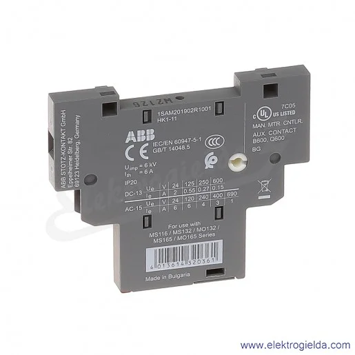 Styk pomocniczy HK1-11 1NO+1NC do montażu z boku Styk pomocniczy HK1-11 1NO+1NC do montażu z boku