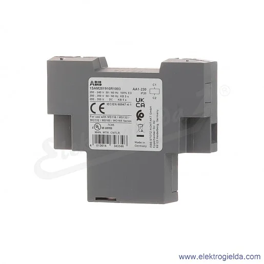 Wyzwalacz napięciowy AA1-230 200–240V AC montaż po lewej stronie Wyzwalacz napięciowy AA1-230 200–240V AC montaż po lewej stronie