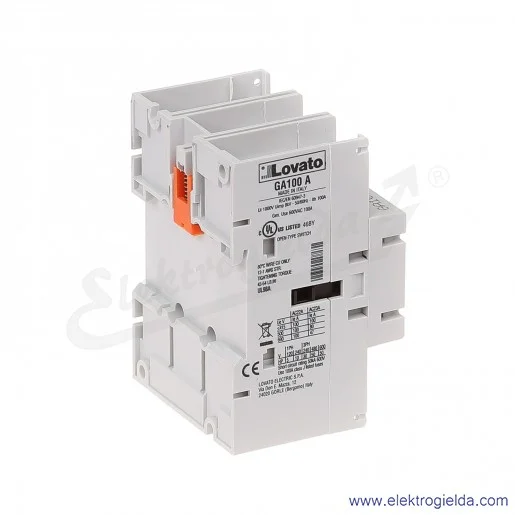 Rozłącznik GA100A 0-1 3P 100A montaż na szynę TH35 Rozłącznik GA100A 0-1 3P 100A montaż na szynę TH35