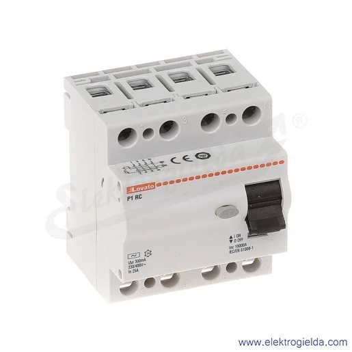 Wyłącznik różnicowoprądowy P1RC4P25AC300 4P 25A 300mA typ AC Wyłącznik różnicowoprądowy P1RC4P25AC300 4P 25A 300mA typ AC