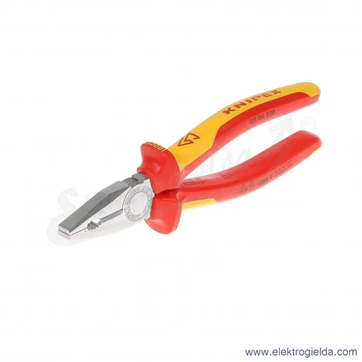 Szczypce 03 06 200 uniwersalne typu kombinerki chromowane izolowane 1000V Szczypce 03 06 200 uniwersalne typu kombinerki chromowane izolowane 1000V