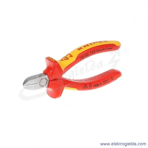 Szczypce 70 06 125 tnące boczne chromowane izolowane 1000V Szczypce 70 06 125 tnące boczne chromowane izolowane 1000V