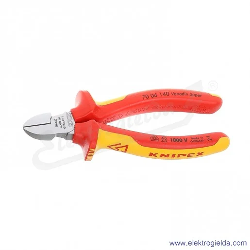 Szczypce 70 06 140 tnące boczne chromowane izolowane 1000V Szczypce 70 06 140 tnące boczne chromowane izolowane 1000V