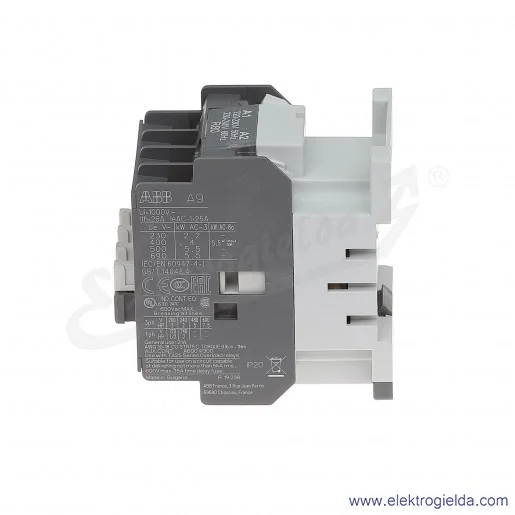 Stycznik A9-30-10 230V AC 50/60 HZ, 1NO, 4KW/400V AC-3, 25A AC-1, 3-polowy Stycznik A9-30-10 230V AC 50/60 HZ, 1NO, 4KW/400V AC-3, 25A AC-1, 3-polowy