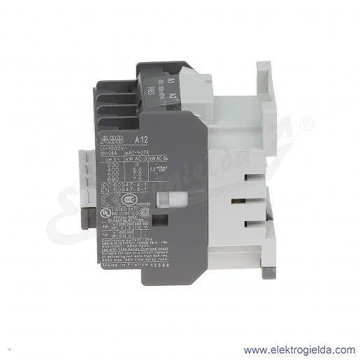 Stycznik A12-30-01 48V AC 50/60 HZ, 1NC, 5.5KW/400V AC-3, 27A AC-1, 3-polowy Stycznik A12-30-01 48V AC 50/60 HZ, 1NC, 5.5KW/400V AC-3, 27A AC-1, 3-polowy