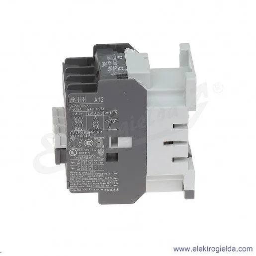 Stycznik A12-30-10 230V AC 50/60 HZ, 1NO, 5.5KW/400V AC-3, 27A AC-1, 3-polowy Stycznik A12-30-10 230V AC 50/60 HZ, 1NO, 5.5KW/400V AC-3, 27A AC-1, 3-polowy