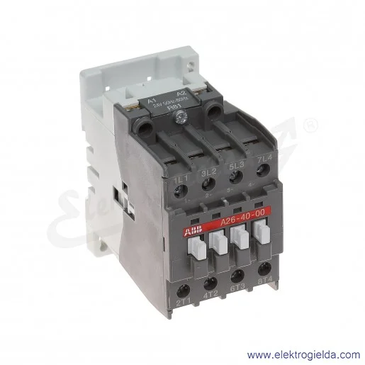 Stycznik A26-40-00 230V AC 50/60 HZ, 11KW/400V AC-3, 45A AC-1, 4-polowy Stycznik A26-40-00 230V AC 50/60 HZ, 11KW/400V AC-3, 45A AC-1, 4-polowy