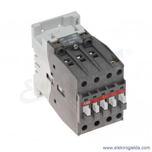 Stycznik A40-30-10 24V AC 50/60 HZ, 1NO, 18.5KW/400V AC-3, 60A AC-1, 3-polowy Stycznik A40-30-10 24V AC 50/60 HZ, 1NO, 18.5KW/400V AC-3, 60A AC-1, 3-polowy