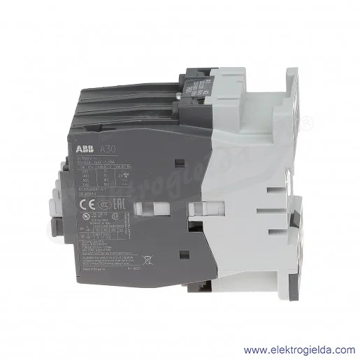 Stycznik A30-30-10 230V AC 50/60 HZ, 1NO, 15KW/400V AC-3, 55A AC-1, 3-polowy Stycznik A30-30-10 230V AC 50/60 HZ, 1NO, 15KW/400V AC-3, 55A AC-1, 3-polowy