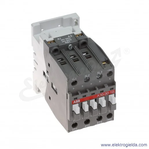 Stycznik A30-30-10 24V AC 50/60 HZ, 1NO, 15KW/400V AC-3, 55A AC-1, 3-polowy Stycznik A30-30-10 24V AC 50/60 HZ, 1NO, 15KW/400V AC-3, 55A AC-1, 3-polowy