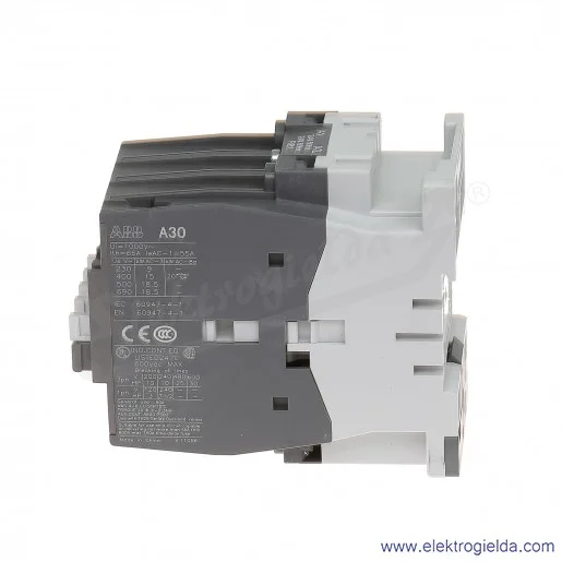 Stycznik A30-30-10 24V AC 50/60 HZ, 1NO, 15KW/400V AC-3, 55A AC-1, 3-polowy Stycznik A30-30-10 24V AC 50/60 HZ, 1NO, 15KW/400V AC-3, 55A AC-1, 3-polowy