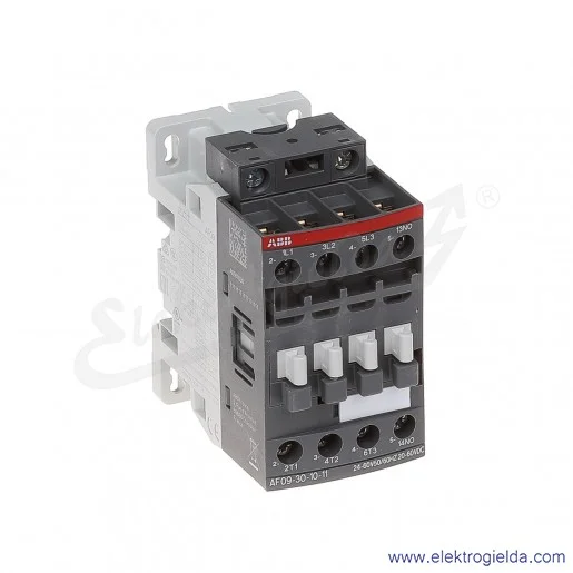 Stycznik AF09-30-10-11 24-60V AC/DC, 1NO, 4KW/400V 9A AC-3, 25A AC-1, 3-polowy Stycznik AF09-30-10-11 24-60V AC/DC, 1NO, 4KW/400V 9A AC-3, 25A AC-1, 3-polowy