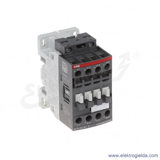 Stycznik AF12-30-10-11 24-60V AC/DC, 1NO, 5.5KW/400V 12A AC-3, 28A AC-1, 3-polowy Stycznik AF12-30-10-11 24-60V AC/DC, 1NO, 5.5KW/400V 12A AC-3, 28A AC-1, 3-polowy