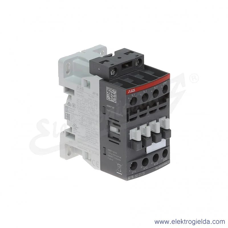 Stycznik AF16-30-01-13 100-250V AC/DC, 1NC, 7.5KW/400V 18A AC-3, 30A AC-1, 3-polowy Stycznik AF16-30-01-13 100-250V AC/DC, 1NC, 7.5KW/400V 18A AC-3, 30A AC-1, 3-polowy