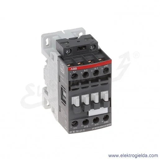 Stycznik AF16-30-01-11 24-60V AC/DC, 1NC, 7.5KW/400V 18A AC-3, 30A AC-1, 3-polowy Stycznik AF16-30-01-11 24-60V AC/DC, 1NC, 7.5KW/400V 18A AC-3, 30A AC-1, 3-polowy