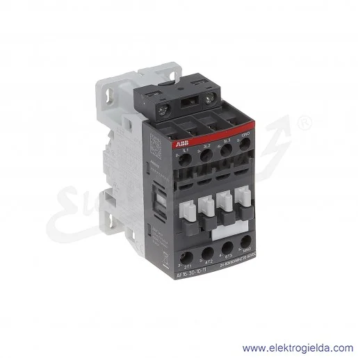 Stycznik AF16-30-10-11 24-60V AC/DC, 1NO, 7.5KW/400V 18A AC-3, 30A AC-1, 3-polowy Stycznik AF16-30-10-11 24-60V AC/DC, 1NO, 7.5KW/400V 18A AC-3, 30A AC-1, 3-polowy