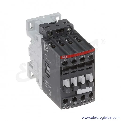 Stycznik AF26-40-00-13 110-250V AC/DC, 11KW/400V 26A AC-3, 45A AC-1, 4-polowy Stycznik AF26-40-00-13 110-250V AC/DC, 11KW/400V 26A AC-3, 45A AC-1, 4-polowy
