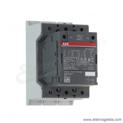 Stycznik AF146-30-00-13 100-250V AC/DC, 75KW/400V 146A AC-3, 225A AC-1, 3-polowy Stycznik AF146-30-00-13 100-250V AC/DC, 75KW/400V 146A AC-3, 225A AC-1, 3-polowy
