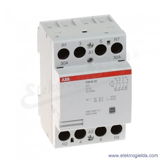 Stycznik modułowy ESB40-22-24AC/DC 40A 2NO+2NC Stycznik modułowy ESB40-22-24AC/DC 40A 2NO+2NC