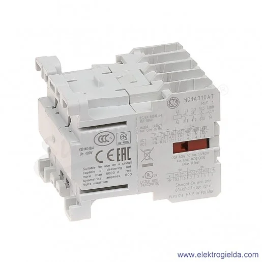 Stycznik MC1A310AT9 48V AC 50/60 HZ, 1NO, 4KW/400V AC-3, 20A AC-1, 3-polowy Stycznik MC1A310AT9 48V AC 50/60 HZ, 1NO, 4KW/400V AC-3, 20A AC-1, 3-polowy