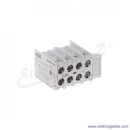 Blok styków pomocniczych MARN440AT czołowe 4NO Blok styków pomocniczych MARN440AT czołowe 4NO