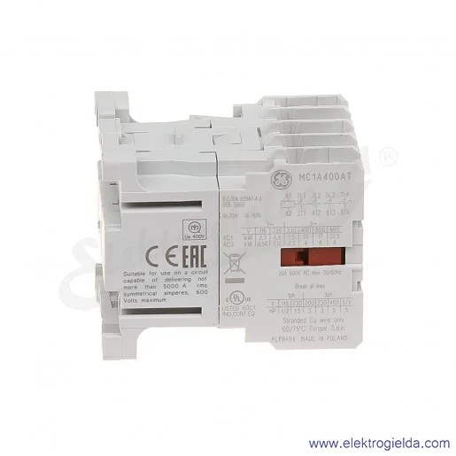 Stycznik MC1A400AT2 42V AC 50/60 HZ 4KW/400V AC-3, 20A AC-1, 4-polowy Stycznik MC1A400AT2 42V AC 50/60 HZ 4KW/400V AC-3, 20A AC-1, 4-polowy
